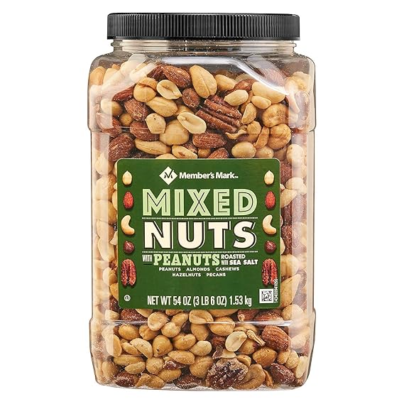 Member's Mark Roasted & Salted Mixed Nuts with Peanuts (54 Oz.) Amazon