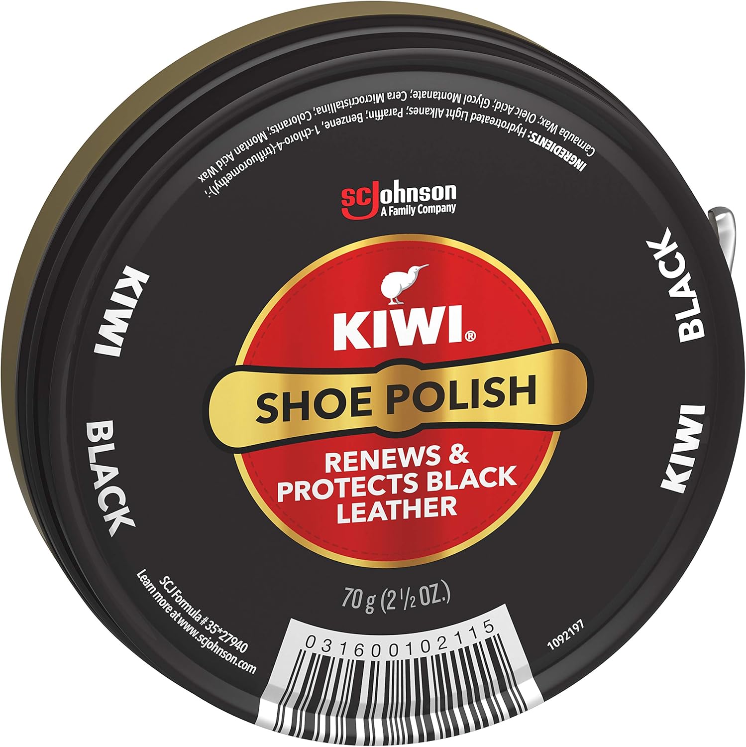 KIWI Shoe Polish, Black, 1 Metal Tin, 2.5 oz: Health & Personal Care