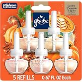 Glade PlugIns Scented Oil 5 Refills, Air Freshener, Golden Pumpkin &amp; Spice, 3.35 fl oz, Pack of 5