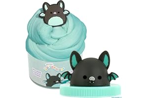 Original Squishmallows Aldous The Fruit Bat Premium Cloud Slime, Vanilla-Scented, 8 oz., Storage Container with Figurine Topper, Rubber Charm, Goodie Bags Stuffers, Kids Party Favors, Sensory Toy