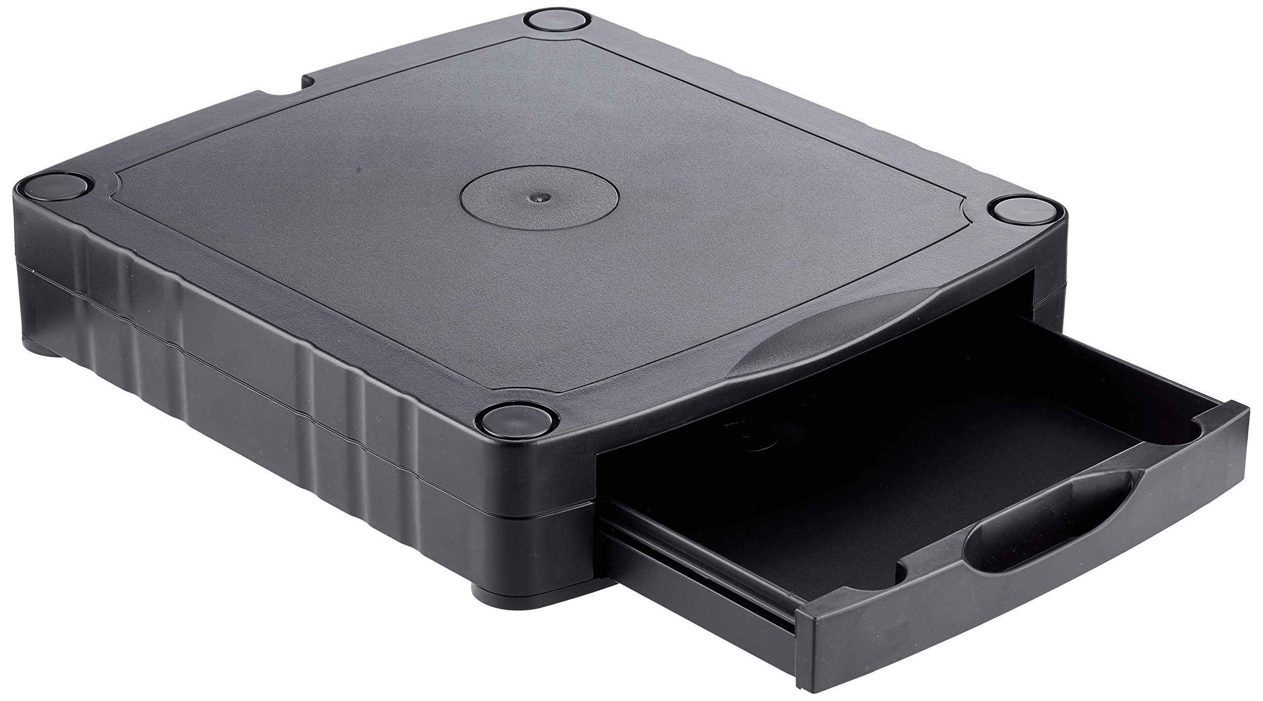 Compucessory Monitor Screen Riser 67mm Stackable 1 Drawer W307xD337xH70mm Black Ref CCS25307