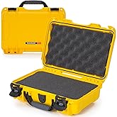 NANUK 909 Travel Hard Case with Customizable Cubed Foam – Waterproof Camera Case, 12.6” x 9” x 4.4”, Lightweight, Lockable, Dustproof, Impact-Resistant & Durable Protective Case – Yellow