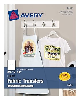 Avery 8938 T-Shirt Transfers Paper for Light Fabric