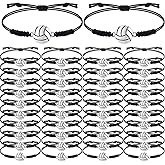 MTLEE 40 Volleyball Bracelet Adjustable Braided Bracelets - Cord Rope Bracelet Gifts for Women & Men, Sport Team Players(Volleyball)