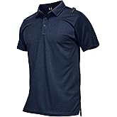 MAGCOMSEN Men's Polo Shirts Short Sleeve Quick Dry Performance Tactical Shirt UPF 50+ Work Golf Polos Collared Shirts