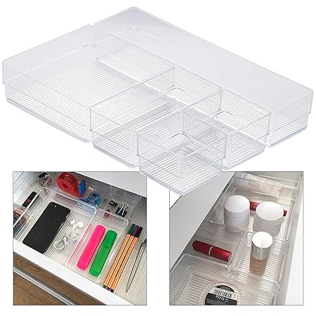 Hausfelder ORDNUNGSLIEBE Schubladen Organizer (5-teiliges Set) Ordnungssystem zur Aufbewahrung für Küche Büro Schminktisch Ko