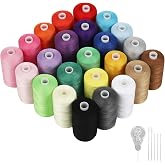 NEX 24 PCS Sewing Thread Kit, 24 Colors Sewing Machine Thread Spool | 1000 Yards Each Spool, Polyester Thread Assortment, For Hand Stitching, Quilting, Beginners &amp; DIY Crafts