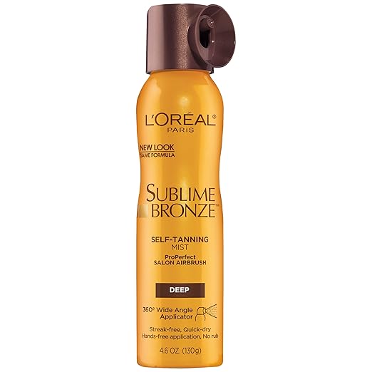L'Oreal Paris Sublime Bronze SelfTanning Mist, Deep Natural Tan, 4.6 oz. Amazon.in Beauty
