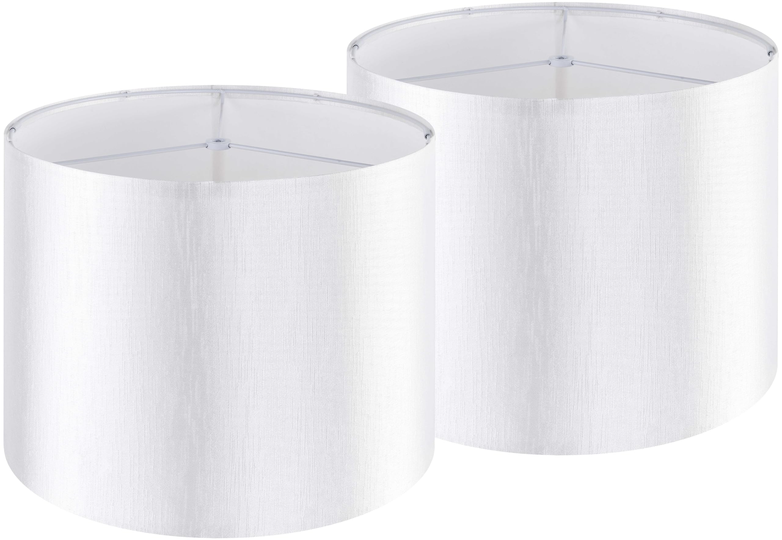 Photo 1 of Silver-White Drum Lamp Shades Set of 2 Large Lampshade 16``Top x 16``Bottom x 12``High(Spider) Modern Lamp Shade for Table and Bedside Lamp - Lampshade Replacement ampshade