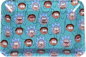 EPZOEE Rolling Trays Premium Metal Tray with Design - Perfect Size for Home Or Travel Accessories,Blue