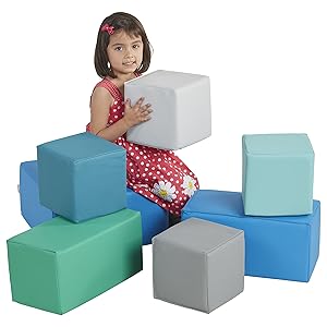 ECR4Kids Softzone Foam Big Building Blocks, Soft Play For Kids (7-Piece Set), Big Blocks, Contemporary