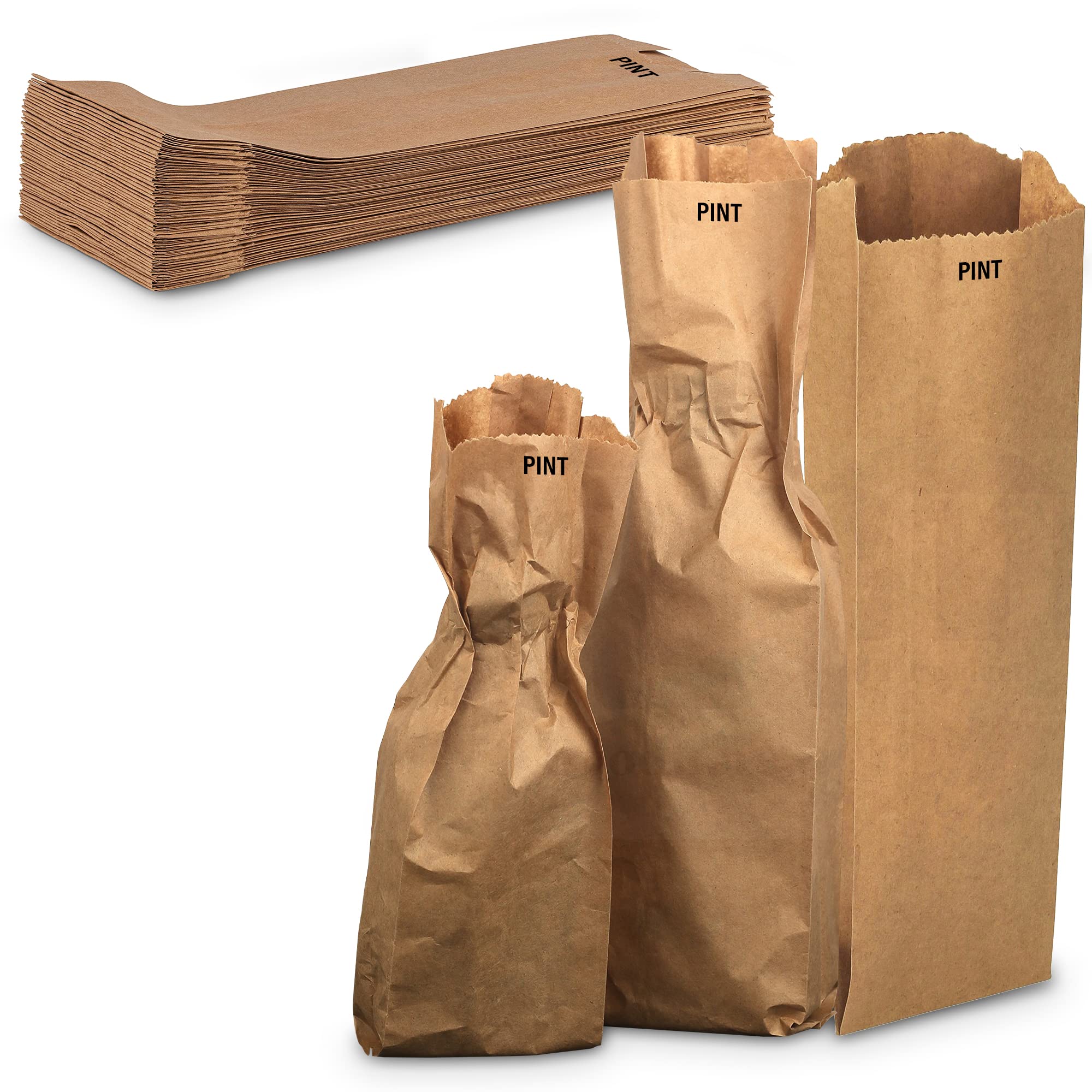 MT Products Kraft Wine Bags 3.75" x 2.25" x 11.5" - Disposable Paper Gift Bags - Pack of 100