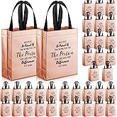 ZJoey 36 Pcs Thank You Reusable Gift Bags Employee Appreciation Gift Bags May You Be Proud Team for Employee Teacher Student Coworker Secretary Assistant Gifts(Rose Gold,10x8x4Inch)