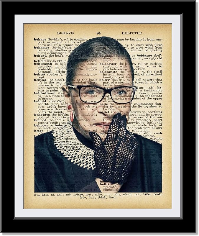 Ruth Bader Ginsburg Gifts - as Dictionary Wall Art Print - RBG Poster Wall Decor Print - Great Gift for Her - Gifts for attorney or Lawyers | 8 x 10 Unframed…