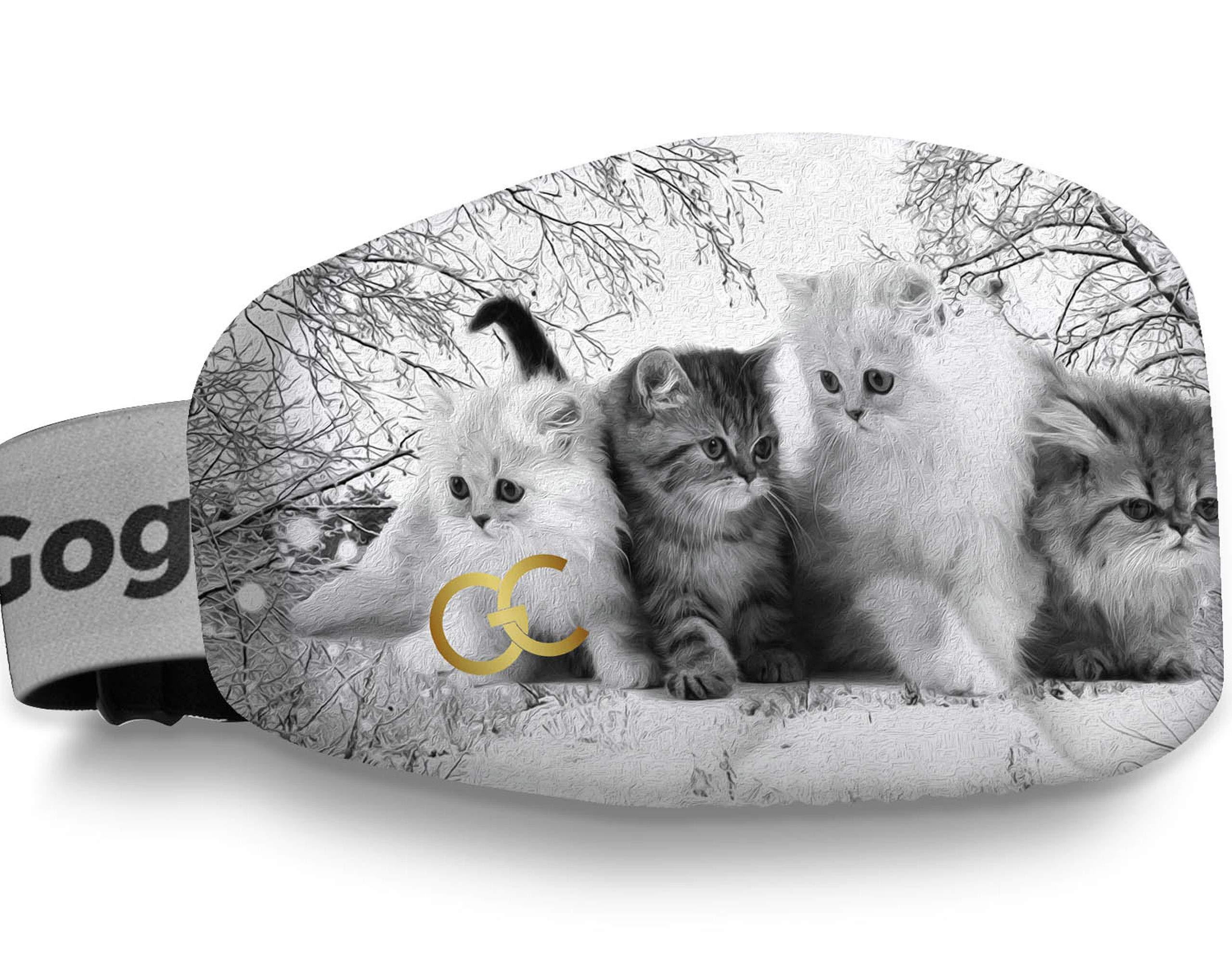 GogglesCover Ski Goggles Protective Cover, Protective Goggle Cover Portable, Ski Goggle Cover Sleeve Anti-Scratch, Ski Goggles Accessories, Ski Equipment, Kittens design