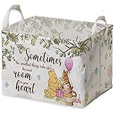 ZsaTuiy Winnie Nursery Decor, the Pooh Baby Stuff, Winnie Storage Nursery Basket, Large squarecanvas Laundry Hamper With A Waterproof PECoating, Foldable, Toys Bin, Baby Nursery HamperDecor, Star