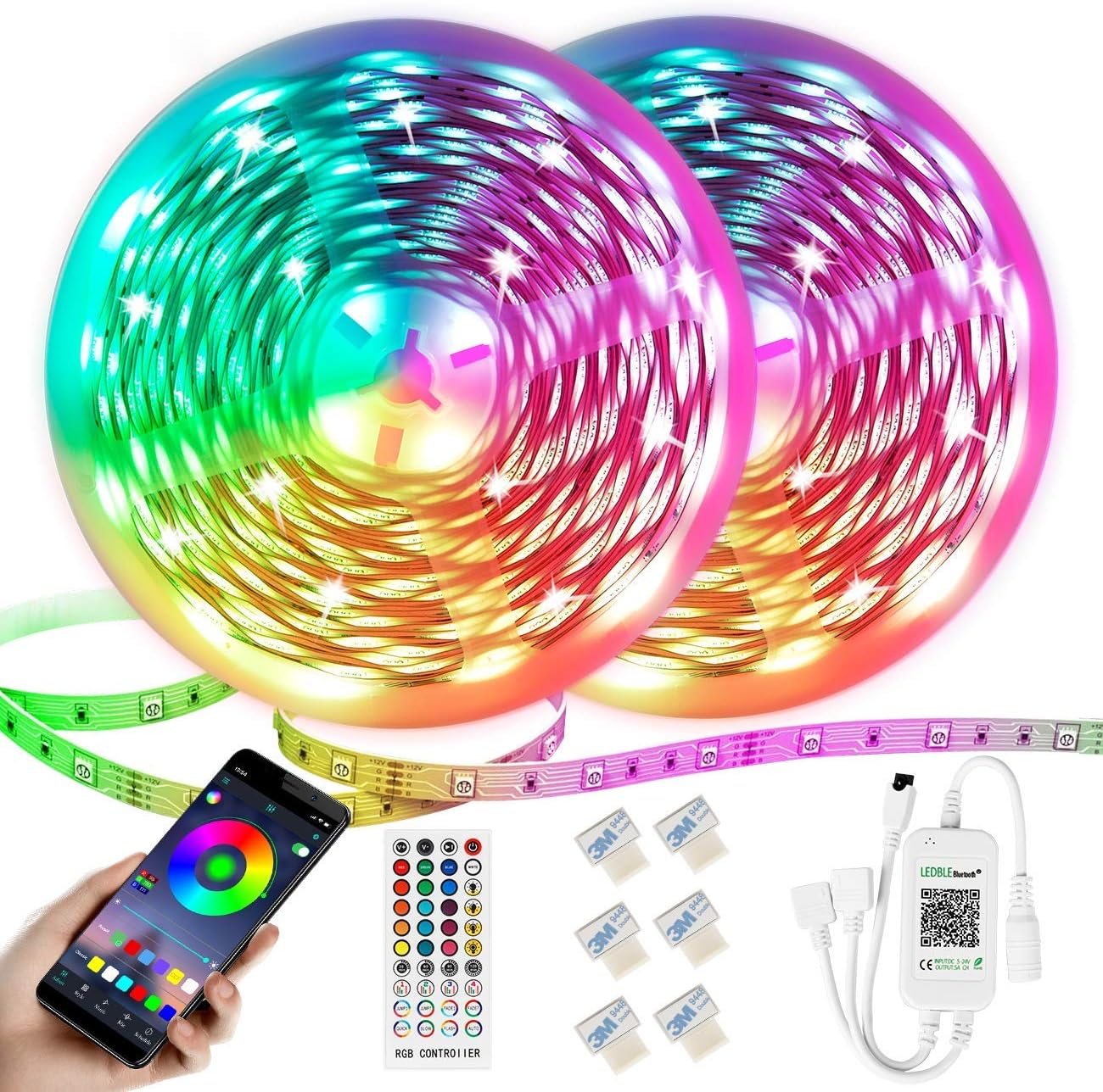 LED Strip Lights, Kintty 20M/65.6ft RGB 5050 LEDs Colour Changing