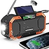 Emergency Radio with Bluetooth Speaker,Auto Scan AM/FM WB NOAA Weather Radio,Waterproof Solar Hand Crank Radio,Flashlight Rea