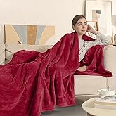 COZYTY Electric Blanket Full Size, Super Soft Cozy Upgraded Flannel Heated Blanket with 6 Heating Levels & 1-10 Hours Auto Off, Heating Blanket for Home Office, Machine Washable, 72" x 84", Burgundy