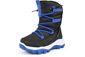 EQUICK Boys Girls Winter Boots Waterproof Lightweight Kid Snow Boots with Fur Outdoor (Toddler/Little Kid/Big Kid)
