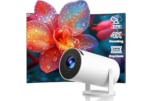 Mini Projector, Projectors Support 4K Full HD with WiFi Bluetooth Automatic Vertical Keystone Correction 270° Rotation Projec