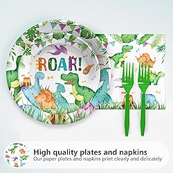 Grencian 96 Pcs Dinosaur Birthday Party Supplies