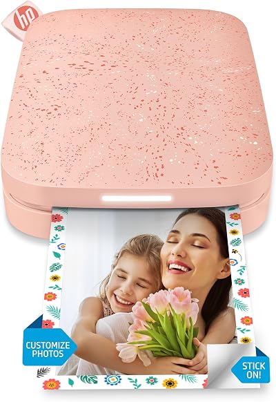 HP Sprocket 2x3 Instant Photo Printer Pink Bluetooth Zink Paper