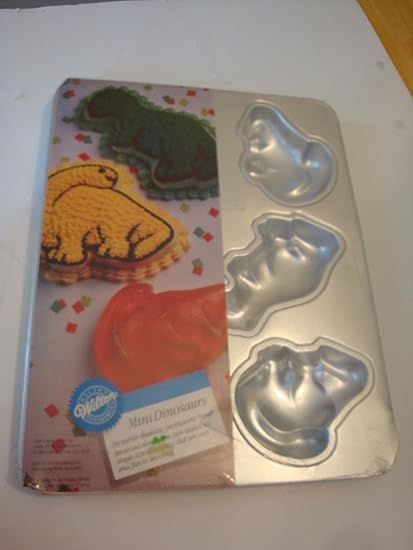Wilton Mini Dinosaurs Muffin Treats Cupcake Pan Mold (2105-9331, 1993) ~ 6 Cavity ~ Retired Collectible