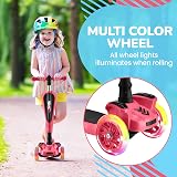 Hurtle 3-Wheel Try Scooter for Kids Ages 2-12 with Flip Seat Foldable LED view 6