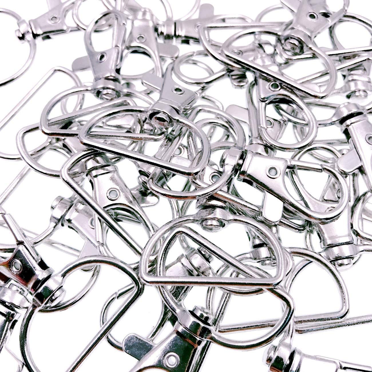 20 Ganci A Scatto Tattici In Metallo 2,5cm - Moschettoni Portachiavi Per Attrezzatura Outdoor, Braccialetti Paracord E Accessori