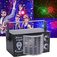 Couvkadl Large Party Lights, DJ Disco LED Rave Strobe Light, Par Lights 3 in 1, Stage Lights with Pattern Projection and Soun