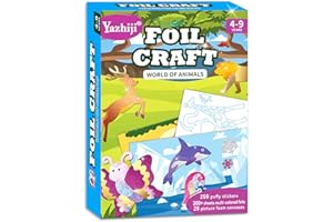 YAZHIJI Foil Art Craft Kits for Kids , Animals Mega Mess -free Fun Activity Set for Child, DIY Printing Craft Kits, Gifts for Ages 4 5 6 7 8 9 10 11 12 Years old, Art Supplier Travel Toys for Boys Girls