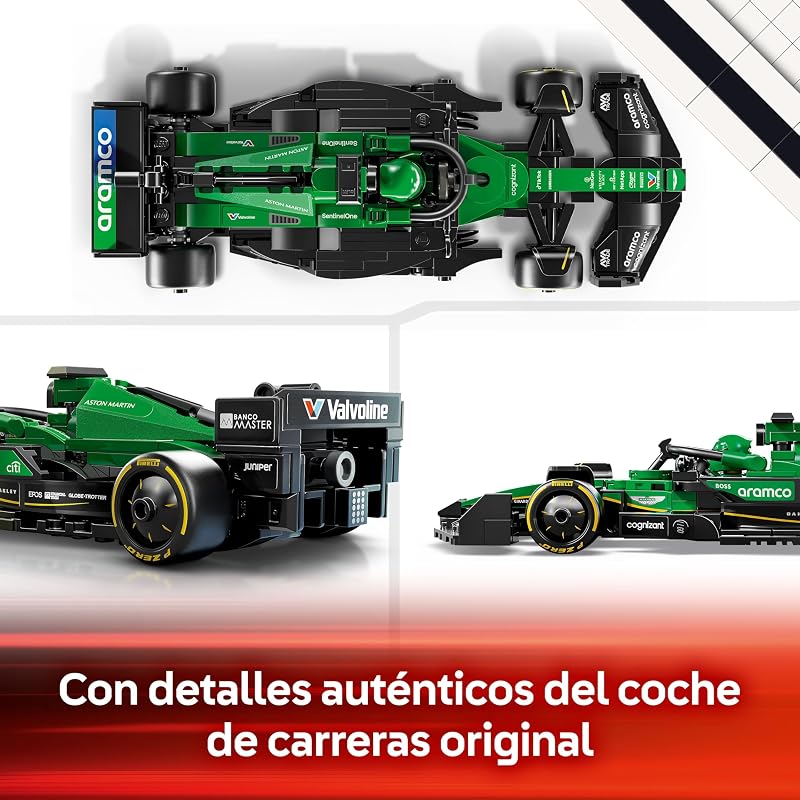 Speed Champions Coche de Carreras Aston Martin Aramco F1 AMR24 de Juguete, Maqueta de Vehículo de Fórmula 1 con Minifigura de Piloto, Regalo para Niños y Niñas de 10 Años o Más 77245