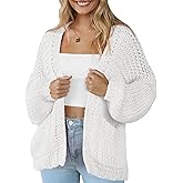 Women's Cardigan Soft Pocketed Long Sleeves Casual Knitted Open Front Cardigans Lightweight Sweaters