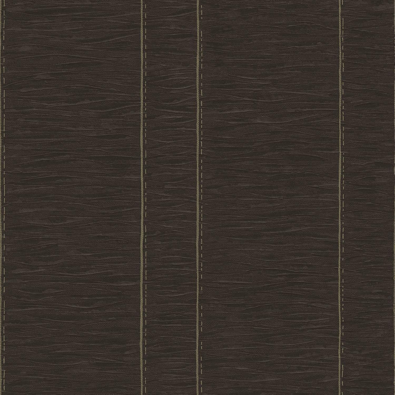 Galerie G67645 Palazzo Textured and Striped Design Wallpaper, Black, 10m x 53cm