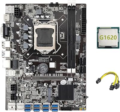 Vklopdsh B75 ETH Mining Motherboard 8XPCIE LGA1155 G1620 CPU MSATA 4SATA USB