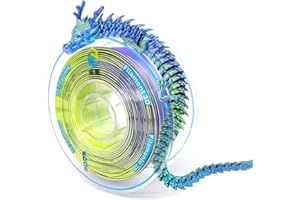 YOUSU 3D Printer Filament, Tri-Colors PLA Filament 1.75mm, Coextrusion Silk PLA Filament, Rainbow PLA Filament with Silk PLA Blue-Purple-Yellow, 3D Printing Filament +/-0.02mm, 1kg/2.2lbs