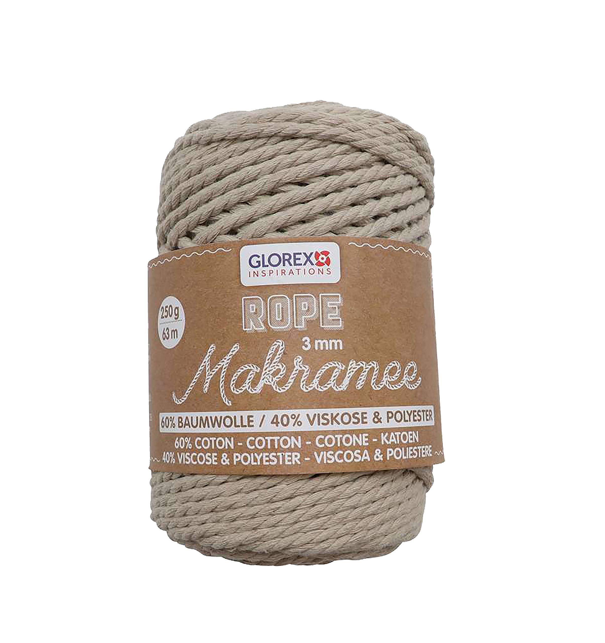 Glorex 5 1007 02 Rope Macrame Twisted Taupe 63 m