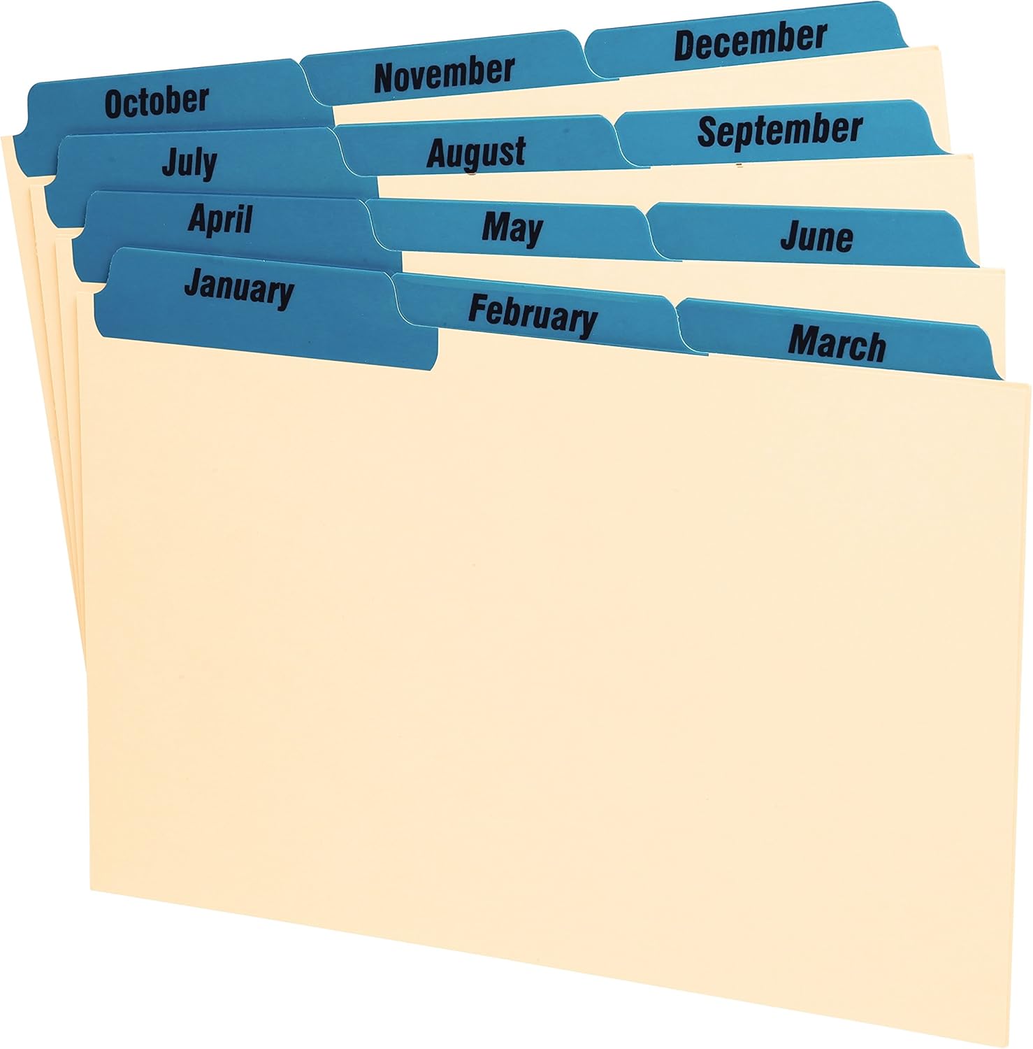 Oxford Index Card Guides with Laminated Tabs, Monthly, JanuaryDecember