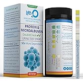 DoubleCheck Protein and Microalbumin Urine Test Strips for Urinalysis (50ct), Check for Preeclampsia, Proteinuria, Microalbuminuria and Kidney Health