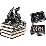 Forged Dice Co. Dragon Treasure Book Dice Box with Custom Foam Insert - Container Displays 7 Individual Dice or Holds 8 Compl