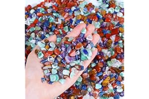 XIANNVXI Aquarium Gravel Rocks 0.87lbs Chakra Crystal Chips Bulk Natural Tumbled Crushed Stone for Fish Tank Potted Vase Filler Planters Decorative