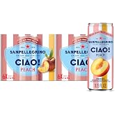 Sanpellegrino CIAO Peach Sparkling Water, Real Fruit Juice, 24 Pack | Rooted in Italian heritage, this sparkling water has real fruit juice, 0g added sugar, and 5 calories per can. 24 pack.