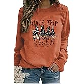 Susongeth 1692 They Missed One Halloween Sweatshirt for Women Salem Witch Long Sleeve Pullover Tops Shirt