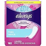 Always Thin Daily Wrapped Liners, Unscented, 162 count