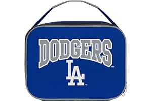 FOCO MLB Unisex-Adult Officially Licensed Wordmark Team Color Big Logo Baseball Zip Closure 7L Lunch Bag - Los Angeles Dodgers