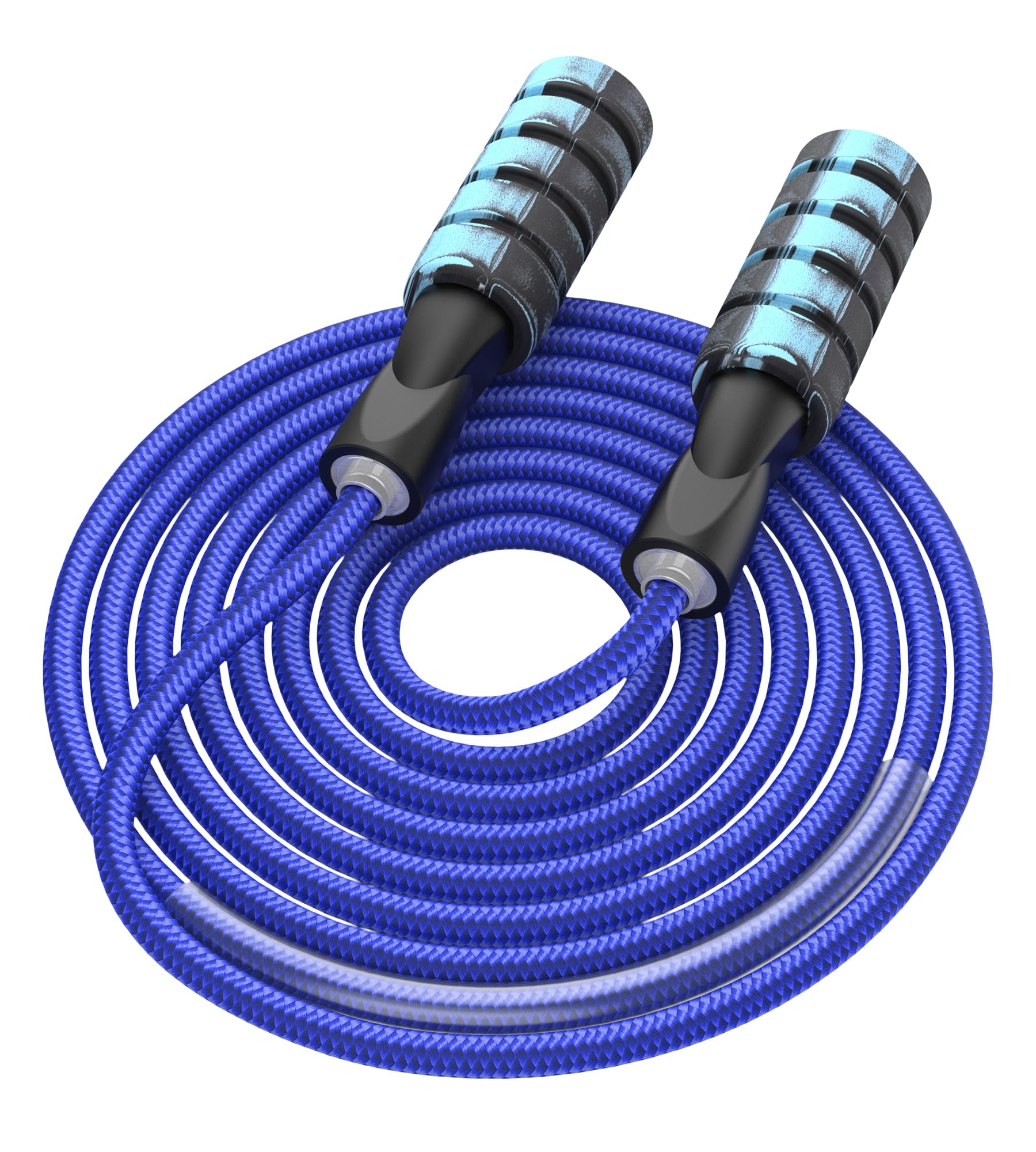 Skipping Rope for Adults, Adjustable Weighted Jump Rope with Foam Handle, 3M Jumping Rope for Men Women Fitness Exercise Outdoor Activities(Blue)