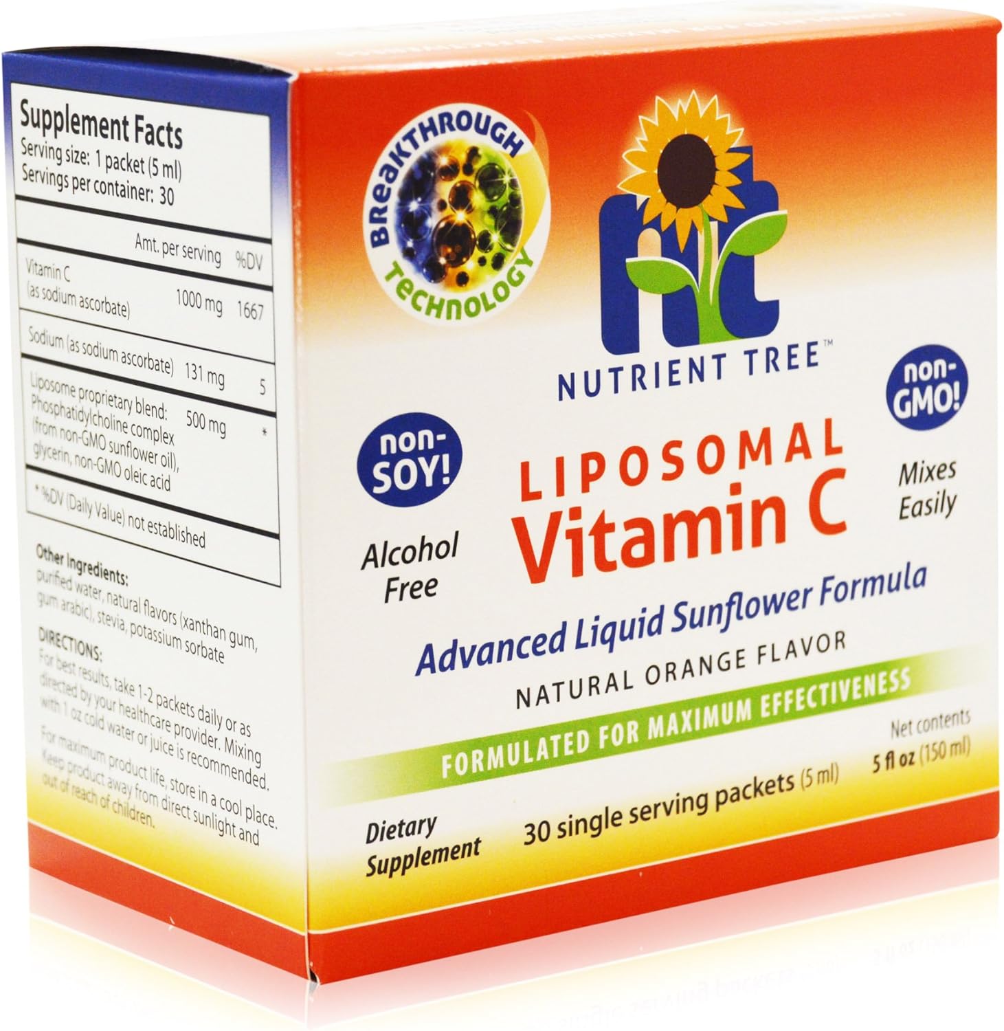 Nutrient Tree Liposomal Vitamin C 5ml, 30 Packets 1,000 mg Vitamin