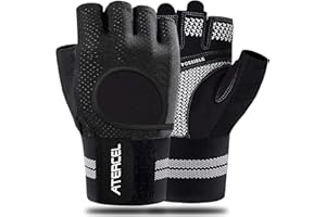 ATERCEL Weight Lifting Gloves Breathable Workout Gloves with Wrist Support for Gym, Exercise, Pull ups, Super Lightweight for Mens and Women, Full Palm Protection