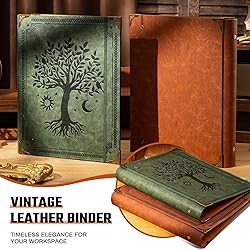 Ovesmusl Leather 3 Ring Binder Fits 8.5"x11" Letter